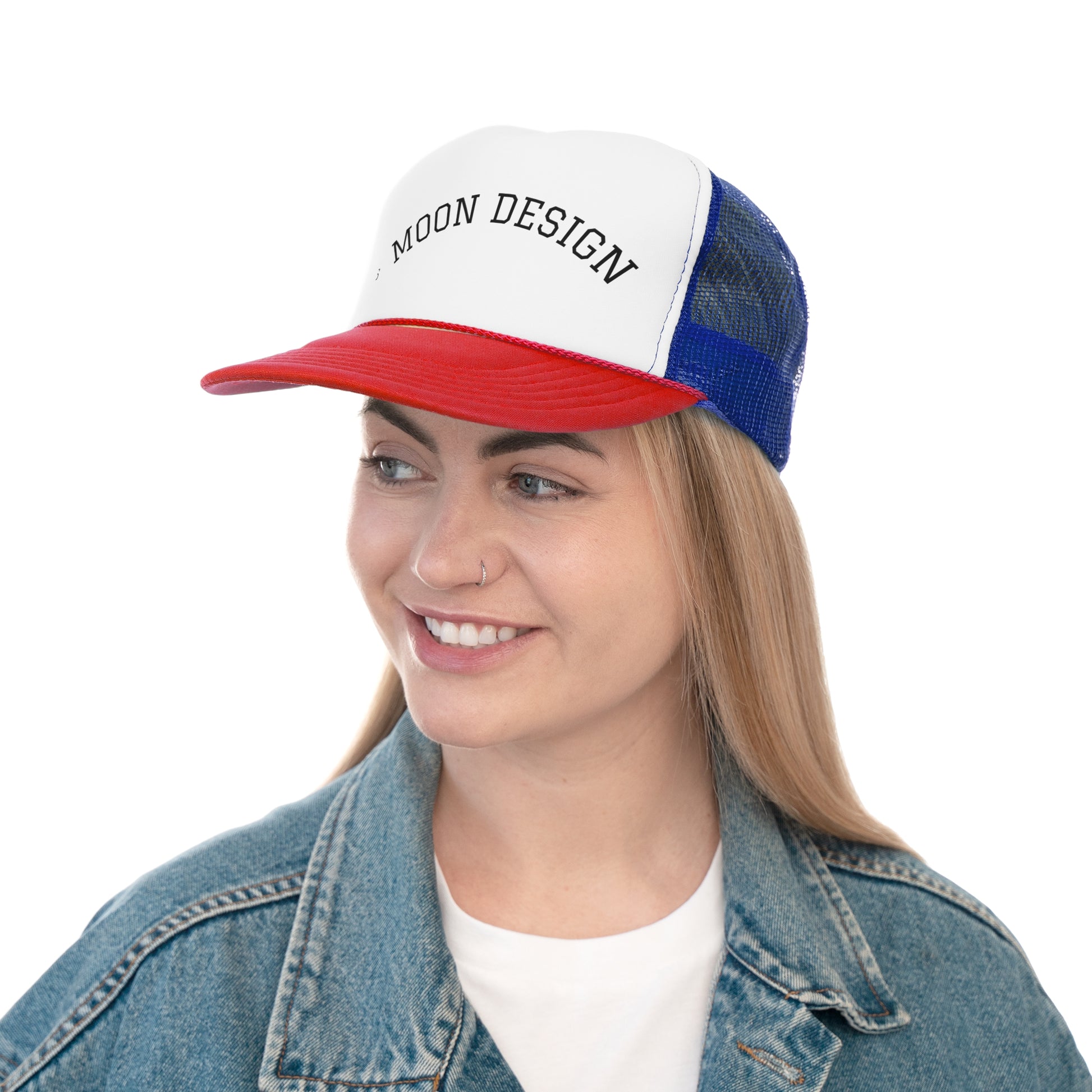 Moon Design Trucker Şapka, Havalı Yaz Şapkası, Erkek/Kadın İçin Hediye, Açık Hava Ekipmanı, Günlük Stil, Benzersiz Aksesuar